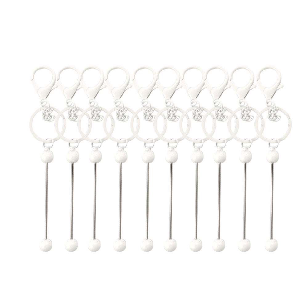 Wholesale Beadable Bar 10pcs Colorful DIY Metal Keychains